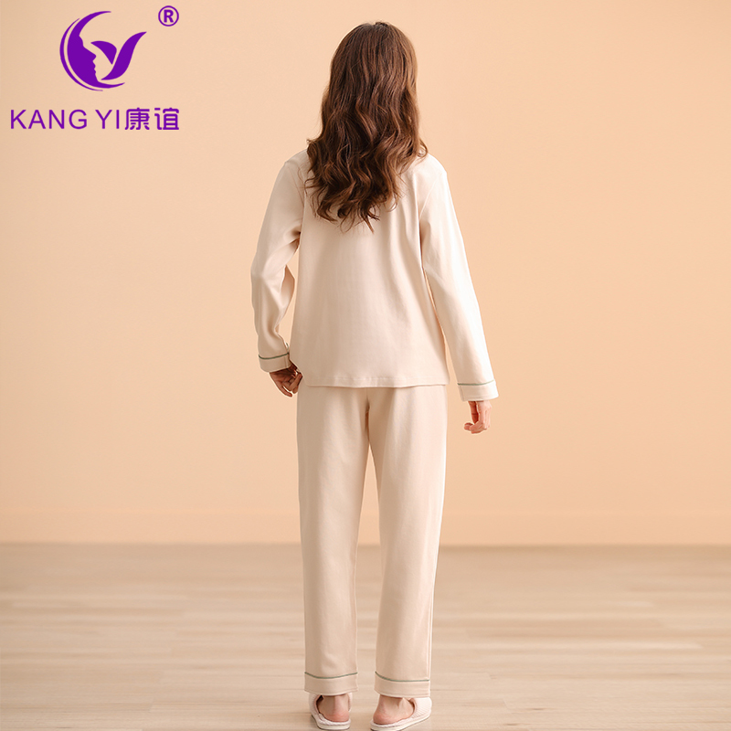 香港康谊睡衣女春秋季新款纯棉开衫男士全棉休闲冬家居服情侣套装夏