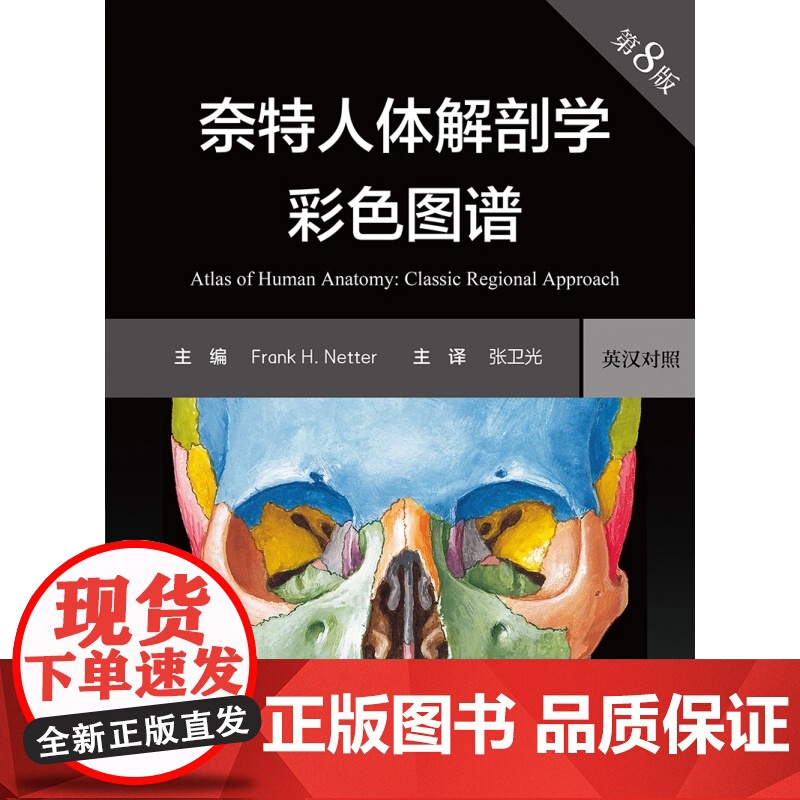 奈特人体解剖学图谱 第8八版人卫彩色局部耐特系统格氏骨骼结构神经临床基础教材生理外科内科法医解刨解破医学类医学书籍解剖图高清大图