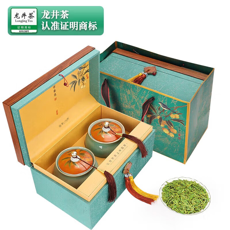 第一江南绿茶龙井特级250g2025新茶明前茶叶礼盒装一帘春色春茶高端送礼品