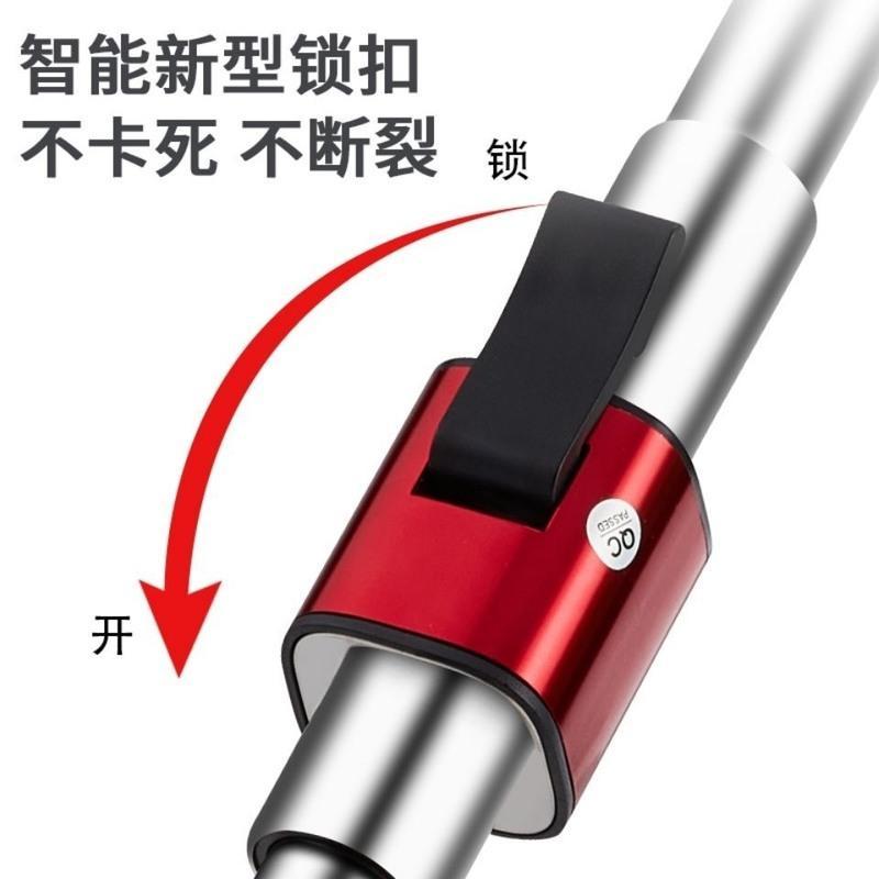 全不锈钢通用旋转拖把杆加粗加厚自动甩水拖布杆家用替换头墩布 全不锈钢防爆一体杆(无盘无头)