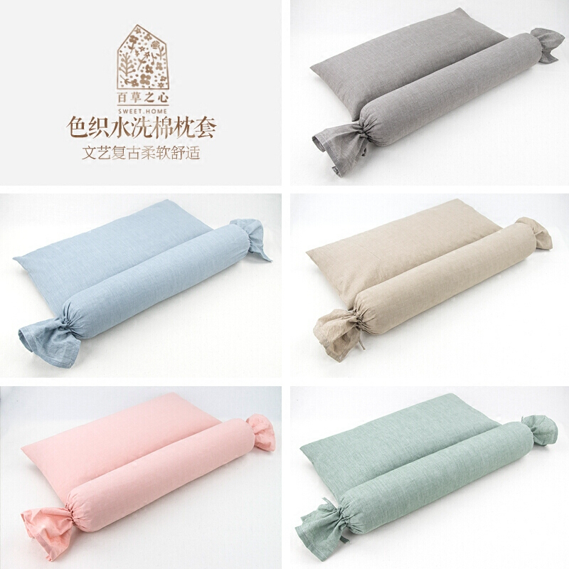 圆形糖果枕决明子荞麦皮圆柱枕芯单人护颈枕圆枕头修复颈椎枕