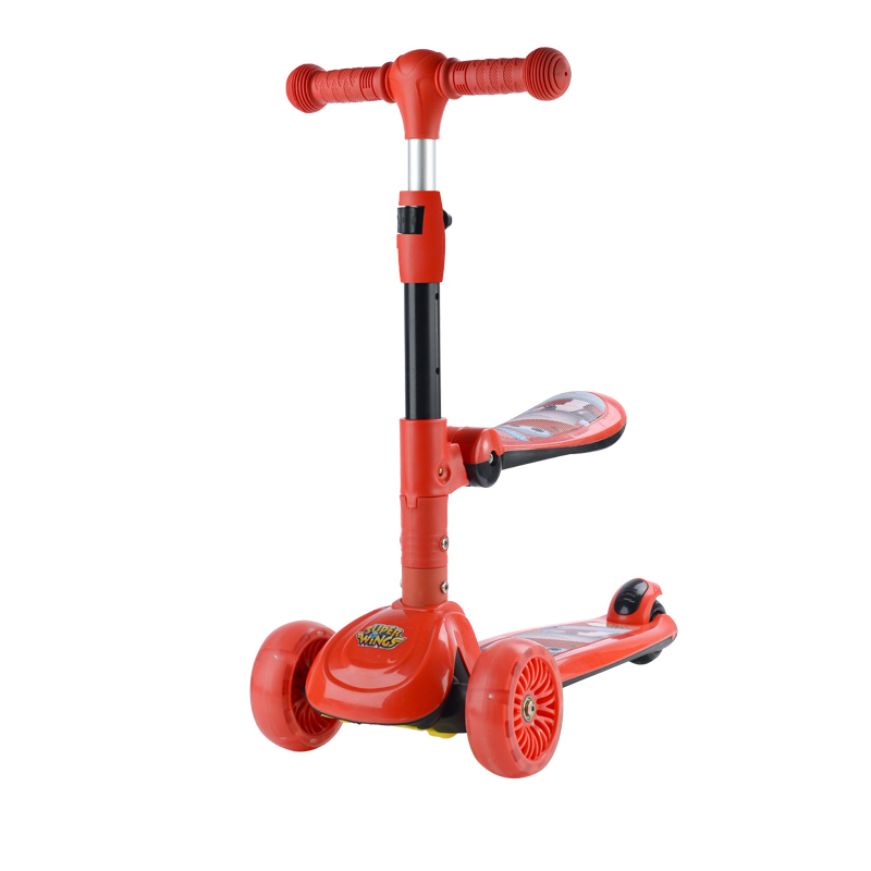 超级飞侠折叠可坐儿童滑板车闪光宽轮乐迪sw7662适用于28岁