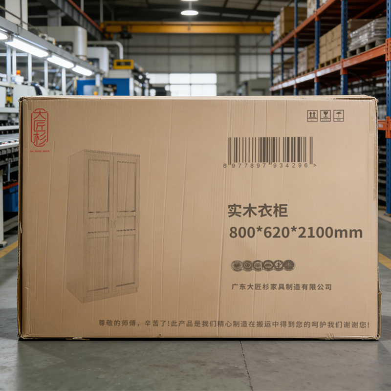 大匠杉 实木衣柜两门更衣柜 800*620*2100mm高清大图