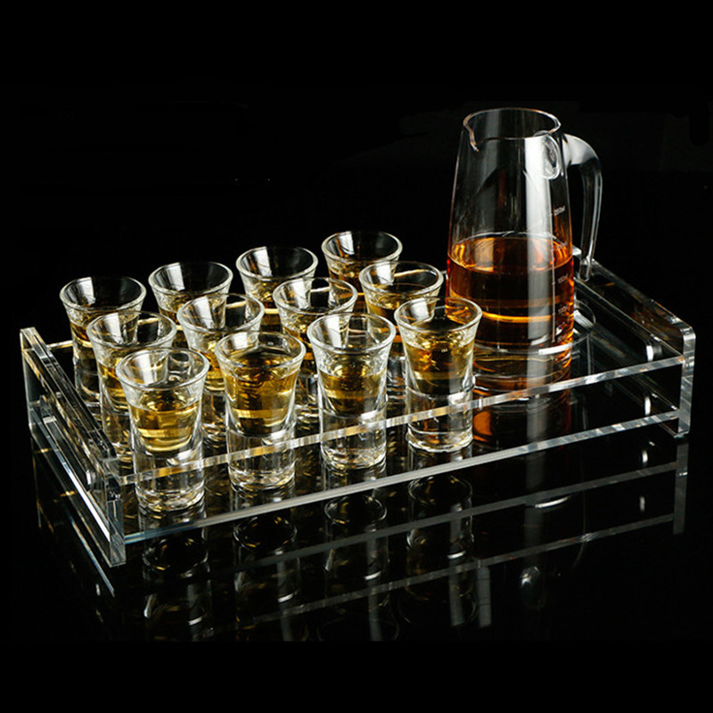 酒吧玻璃子弹杯分酒器一口shot杯ktv洋酒纯饮酒具烈酒白酒杯套装|15ml子弹杯6只