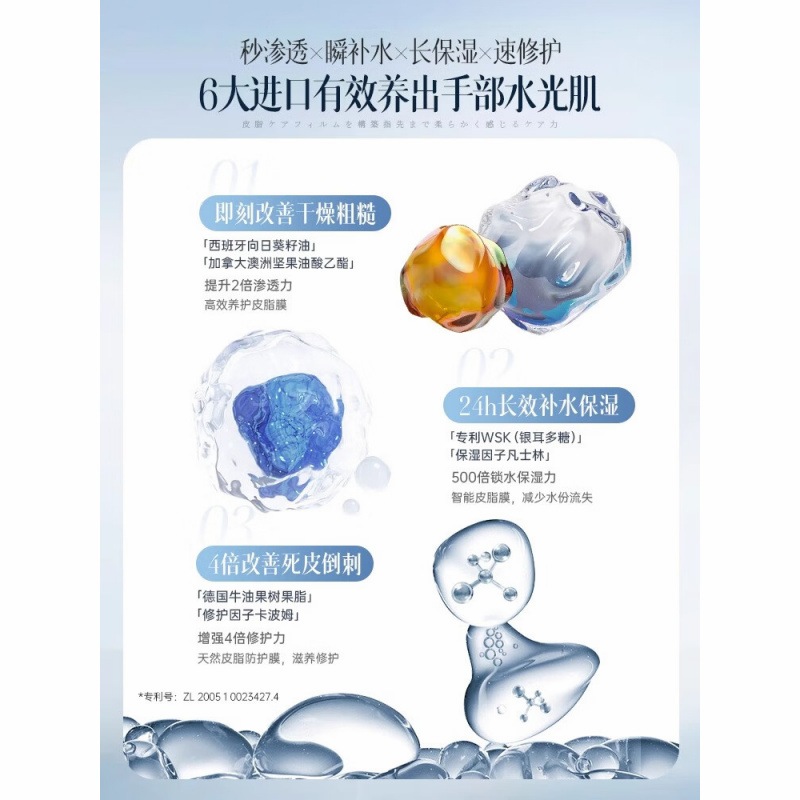 儒意水盈嫩 肤护手霜(蔚蓝清新)40g高清大图