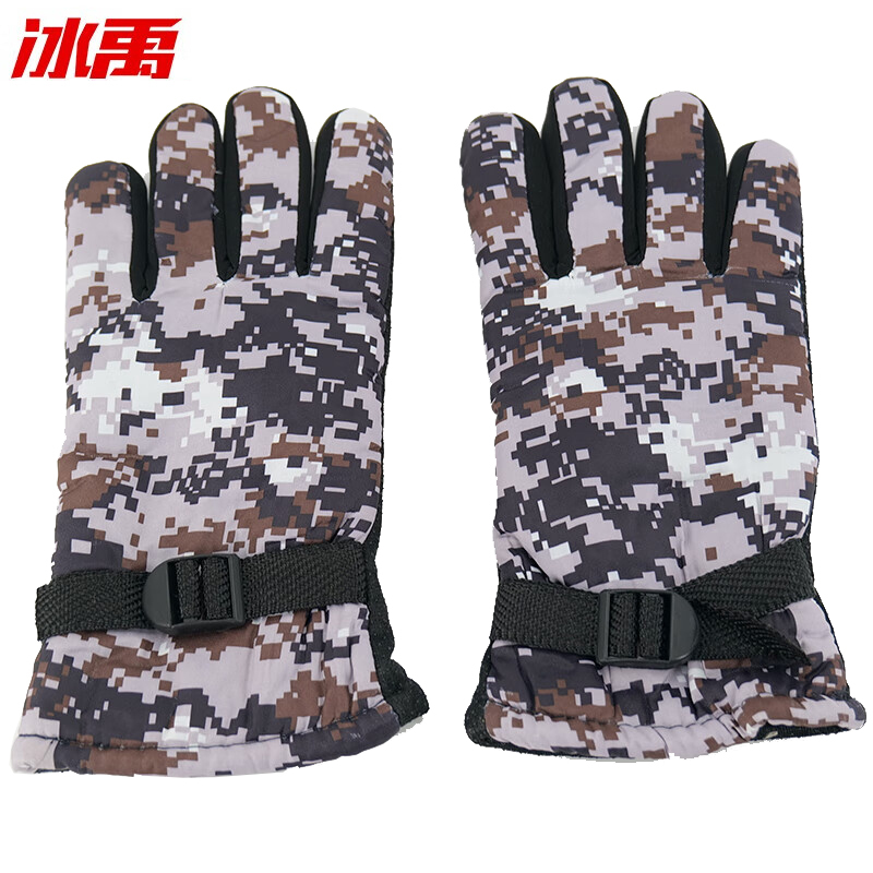 冰禹BY-3130 冬季户外防寒保暖手套 加绒棉手套 颜色随机发(2双)
