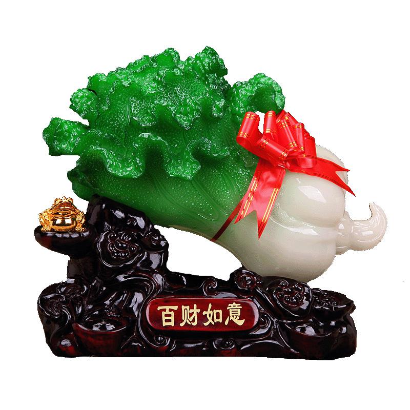 美帮汇玉白菜摆件酒柜电视柜玄关家居客厅装饰品房间布置摆设工艺品高清大图
