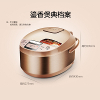 美的(Midea)WRD5031A电饭煲 5L大容量 金属拉丝机身 智能预约 多功能家用电饭煲 黄晶内胆 底部加热