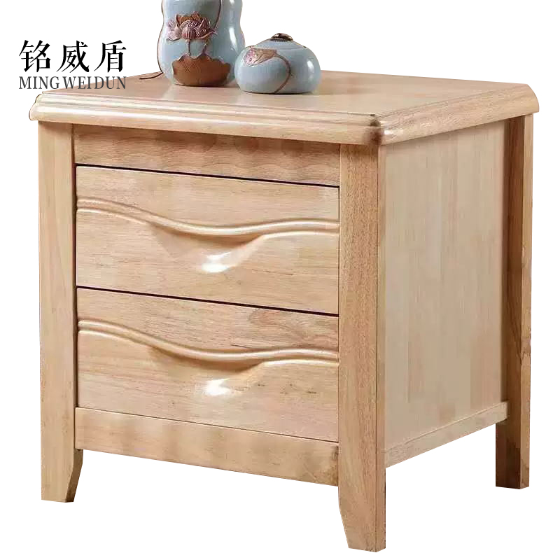 铭威盾床头柜简约现代卧室床边储物柜升级款原木色50*41*50cm高清大图
