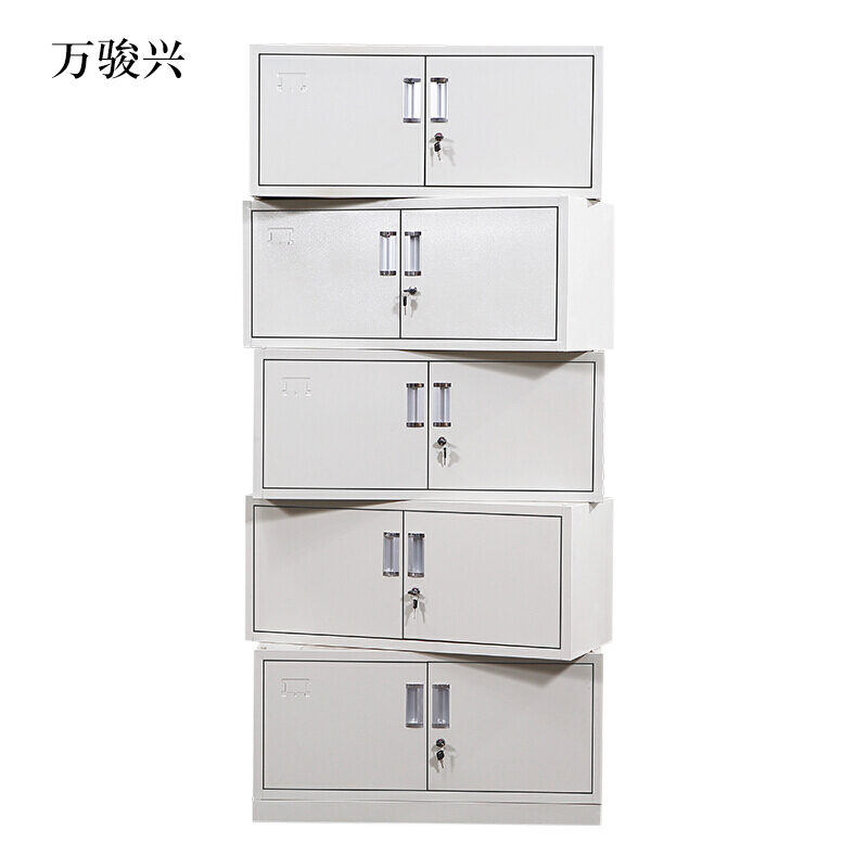 万骏兴钢制文件柜档案柜财务凭证柜带锁储物柜铁皮柜书柜分五节文件柜