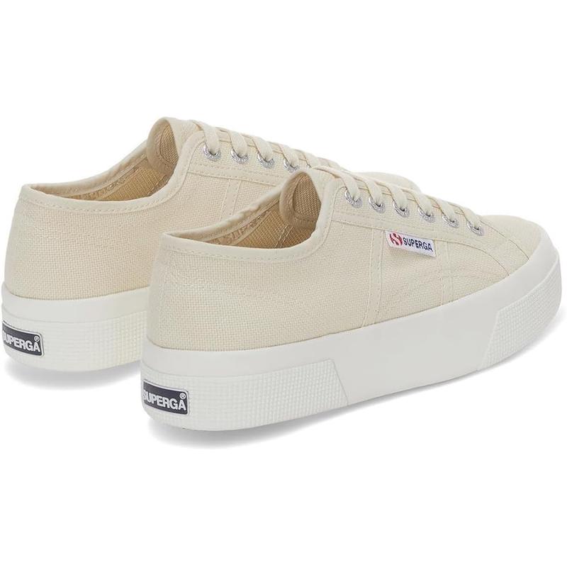 SUPERGASUPPERGA男女同款低帮系带鞋软牛皮增高楔形橡胶底休闲板高清大图