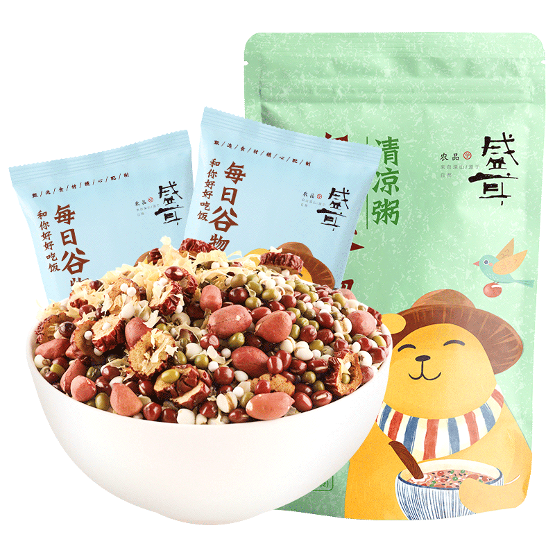 盛耳 五谷清凉粥50g*10袋 杂粮粥米小包装粥早餐粥材料组合