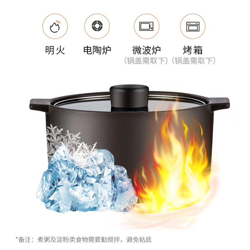 九阳(Joyoung)砂锅陶瓷煲汤锅炖锅5L耐高温陶瓷锅煲汤煲仔饭熬药煮饭TCB5003高清大图