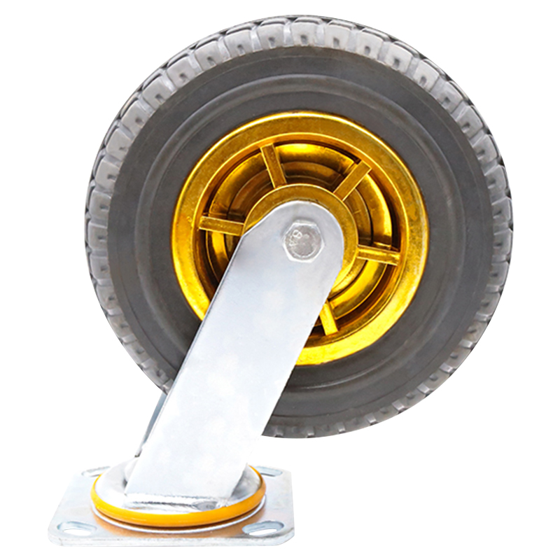 海斯迪克hk534高弹力静音脚轮转向轮工业重型平板车手推车轮橡胶万向
