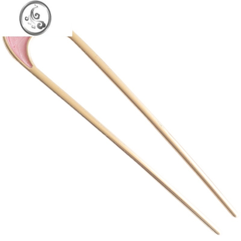 JiMi新中式发簪U型发叉贝壳简约现代时尚丸子头盘发插ins日系合金女夏