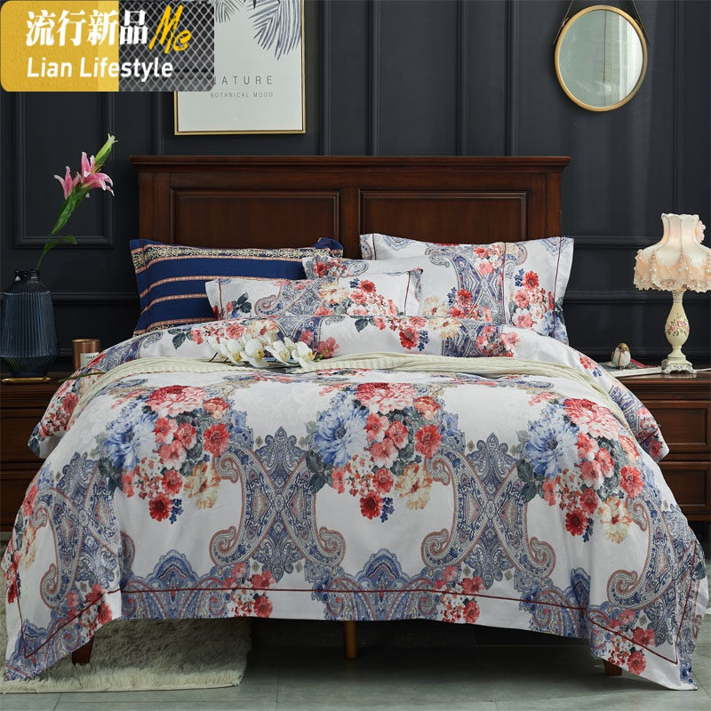 欧式加厚提花磨毛四件套贡缎结婚四件套棉床上用品1.8m床 三维工匠