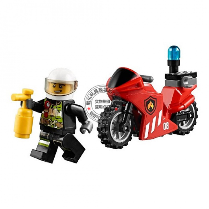 城市警系列消防直升机组合总局云梯车兼容乐高拼装积木玩具60108高速