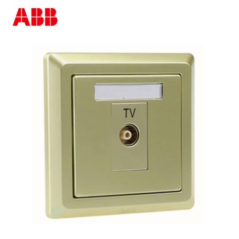 ABB开关插座 德逸珍珠金 一位分支串接电视插座AE304-PG