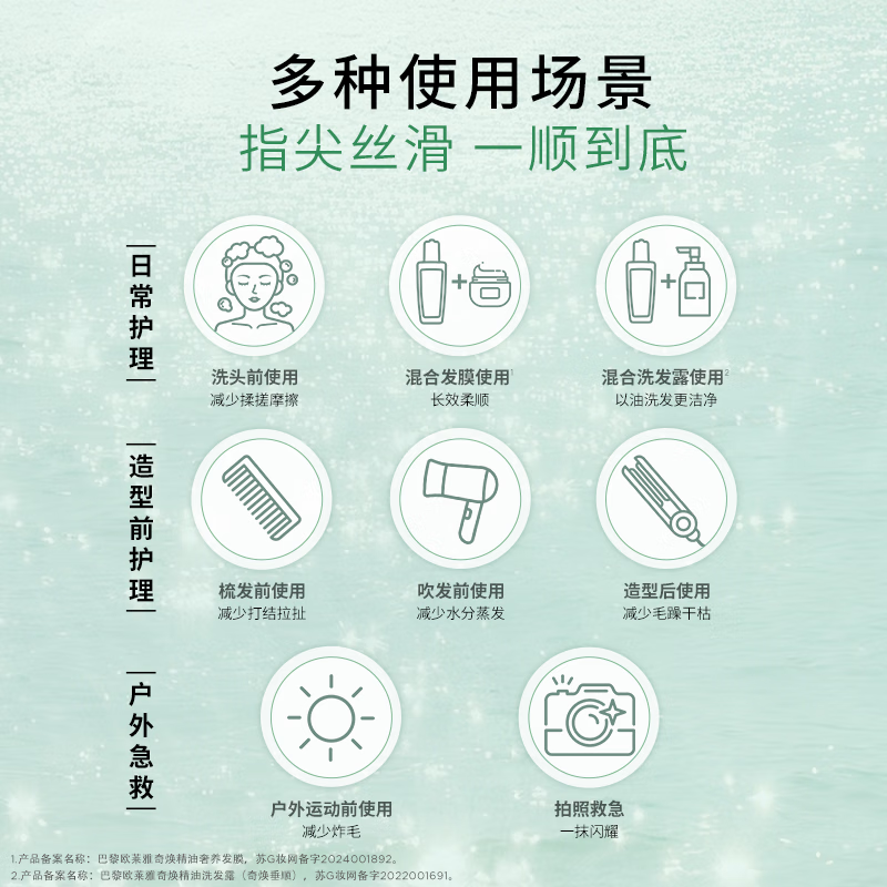 欧莱雅奇焕润发护发精油100ml(莫吉托夏日青柠香 免洗滋养防毛躁 )高清大图