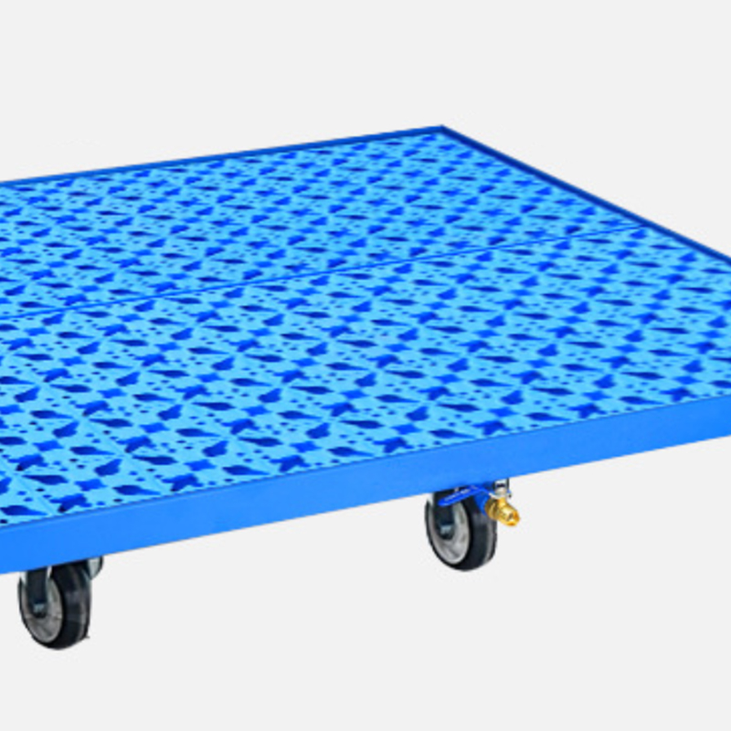 臻远ZY-TP-154钢制防渗漏托盘废机油桶托盘 带轮四桶款+过滤网格高清大图