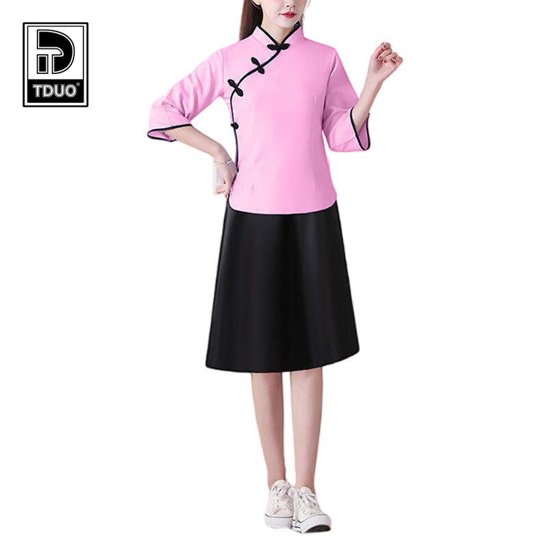 Tduo合唱演出服套装 D07 套 粉色上衣+短裙 2XL
