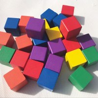 大块木制正方体立方体正方形积木块数学教具小学生小方块玩具方块 2cm彩色100粒+收纳袋+图纸