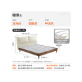 喜临门 - 榛果s 皮床 中古风头层牛皮软包床 双人皮艺大床 榛果s-流光白 150*200cm