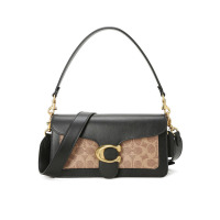 COACH 蔻驰 女包 TABBY通勤肩背 单肩包 手提包 老花拼皮金扣91215