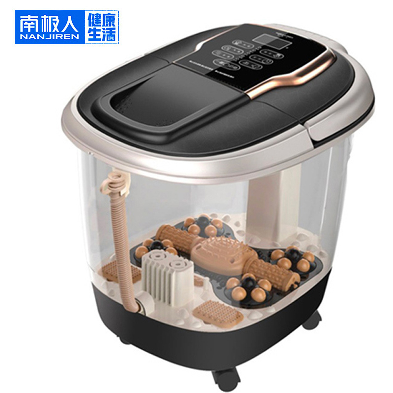 南极人(NanJiren)足浴盆 NBX7F51763 泡脚桶家用电加热脚动按摩洗脚盆电动滚轮灵活万向滚轮遥控功能足浴器