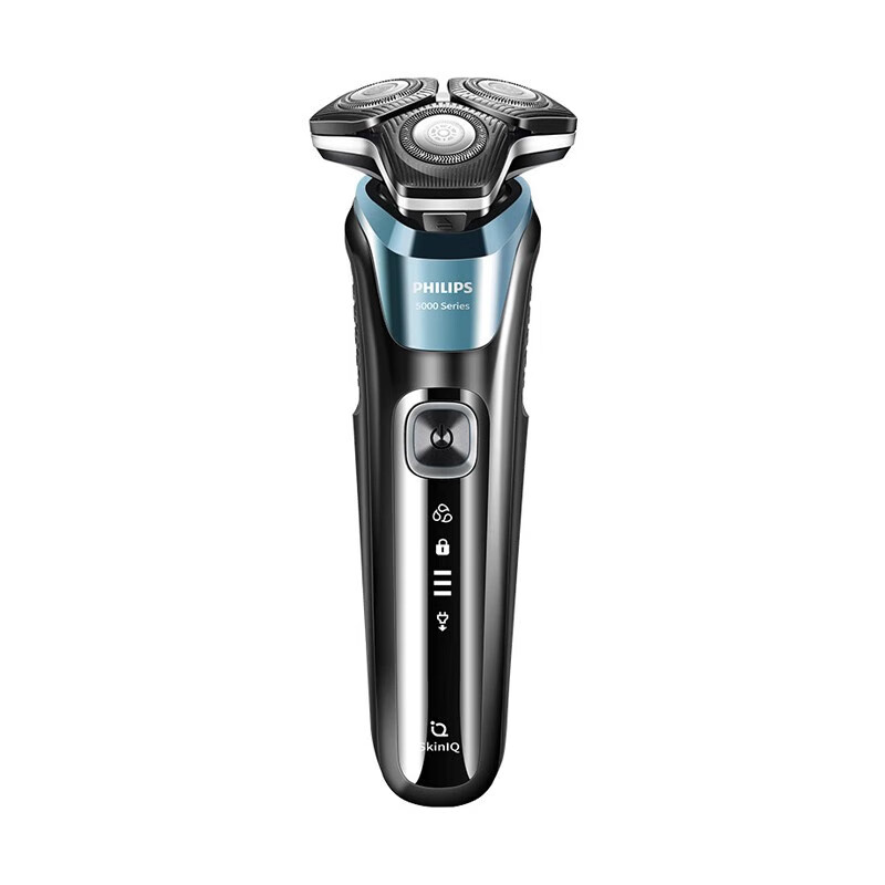 飞利浦(PHILIPS)电动剃须刀 全新高端蜂巢5系 智能感应胡须刀 1小时快充 干湿双剃 S5832 商务蓝高清大图