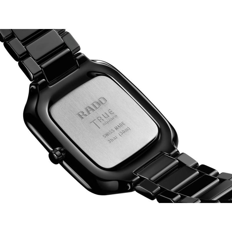 雷达(RADO)瑞士石英陶瓷石表男士正装商务防水防刮简约方形腕表