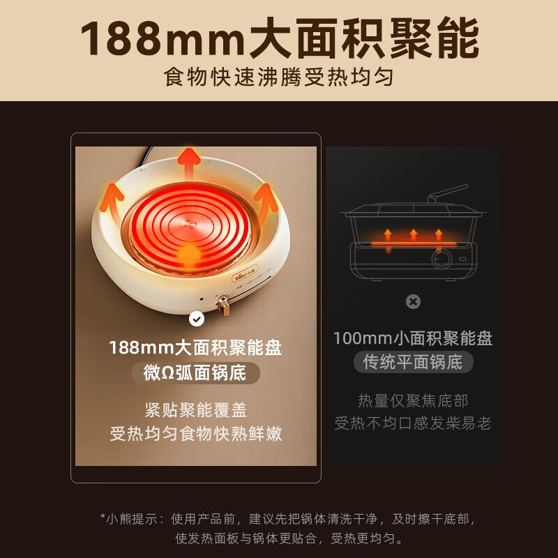 小熊(Bear) 小熊(Bear)电火锅 电蒸锅多用途锅 电煮锅 多功能锅分体式家用电热锅料理涮肉锅 [煮烤蒸三合一]