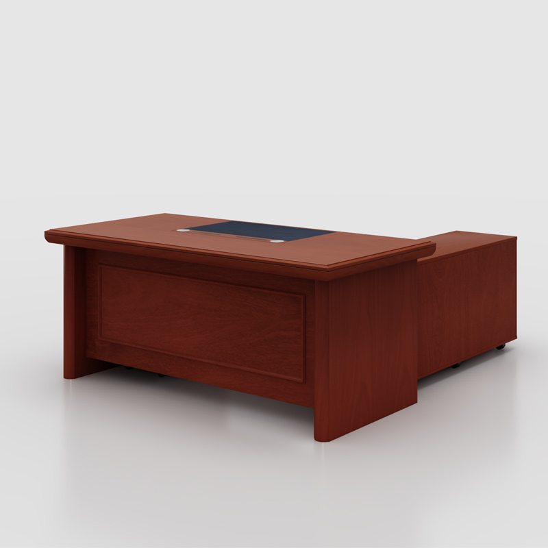 臻远 ZY-BGZ-9油漆家具老板桌大班台办公桌主管经理桌含副柜1.6米高清大图