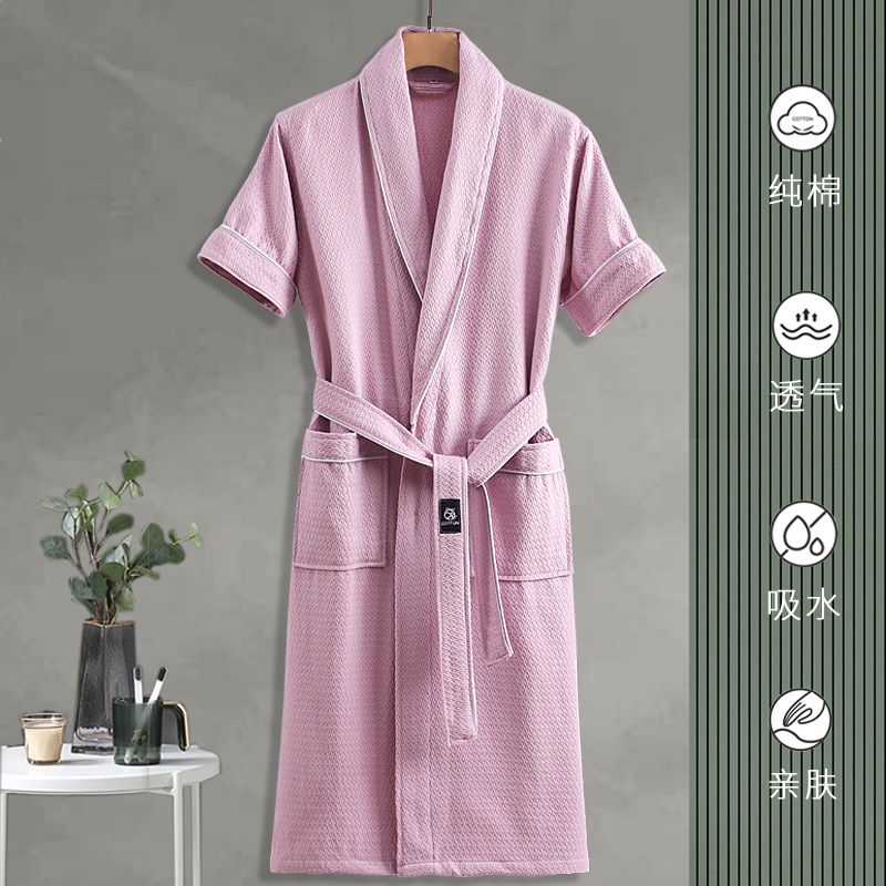 浴袍吸水速干男女士春夏酒店通用睡袍春秋薄款浴衣高清大图