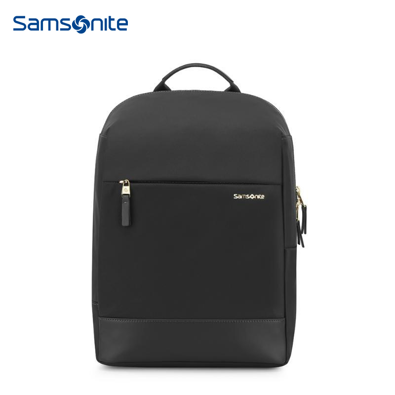 新秀丽双肩电脑包女Samsonite13.3-14英寸 浅粉色 笔记本背包商务旅行包 黑色TU4*09001