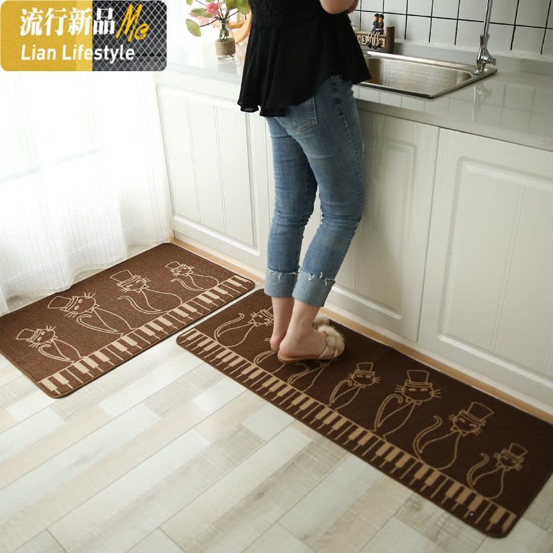 尼龙圈绒厨房地垫 长条房间床边地毯 中式美式厨房垫吸水防滑脚垫 三维工匠图片