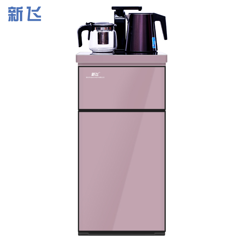 新飞 自营茶吧机家用下置式冷温热饮水机 全自动上水 小型柜式 童锁YLR0.7-5-X 拉丝咖 XF-L2
