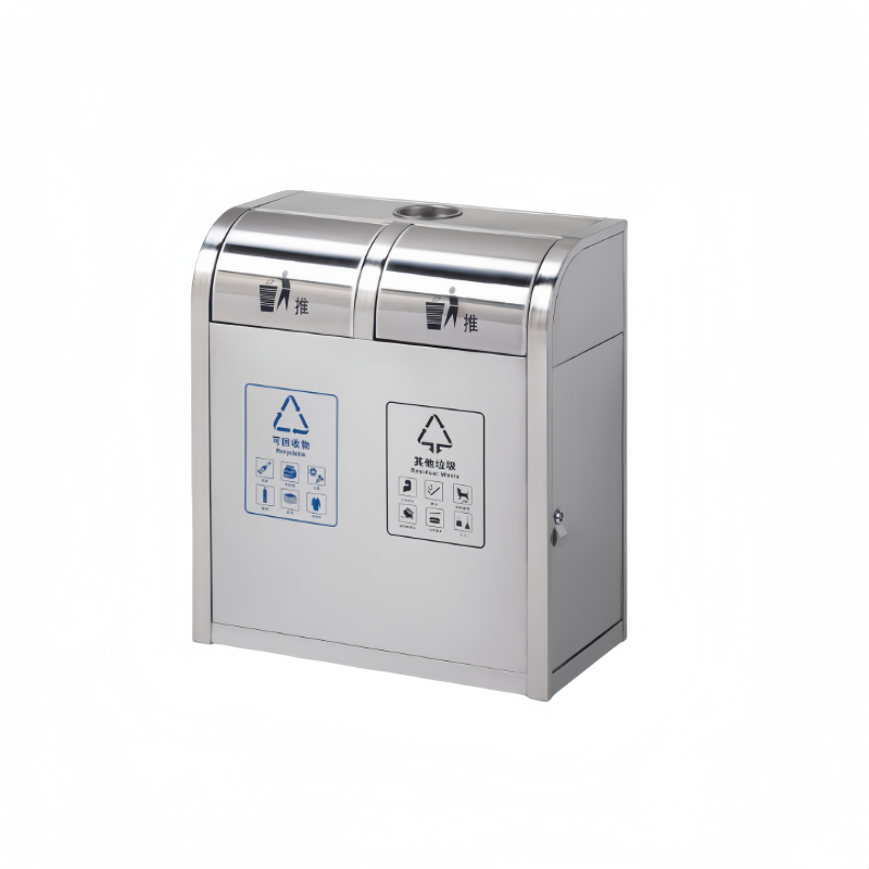 凡礼格户外不锈钢垃圾桶 72*36*82cm