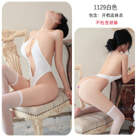 长夜漫漫情趣内衣女免脱挂脖激情诱惑纯欲连体衣挂脖比基尼女1129_08313 均码(80-130斤) 白色