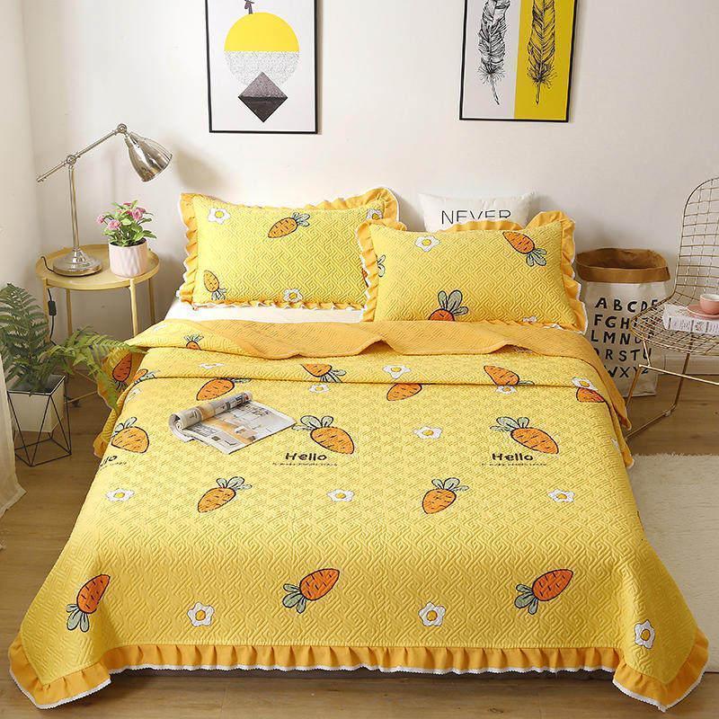 美帮汇全棉床单单件双面夹棉绗缝被单全棉加大床盖三件套榻榻米套罩高清大图