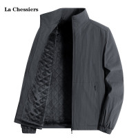 La Chessiers官方立领夹克外套男春秋季防水加大码宽松户外可脱卸帽冬季加绒