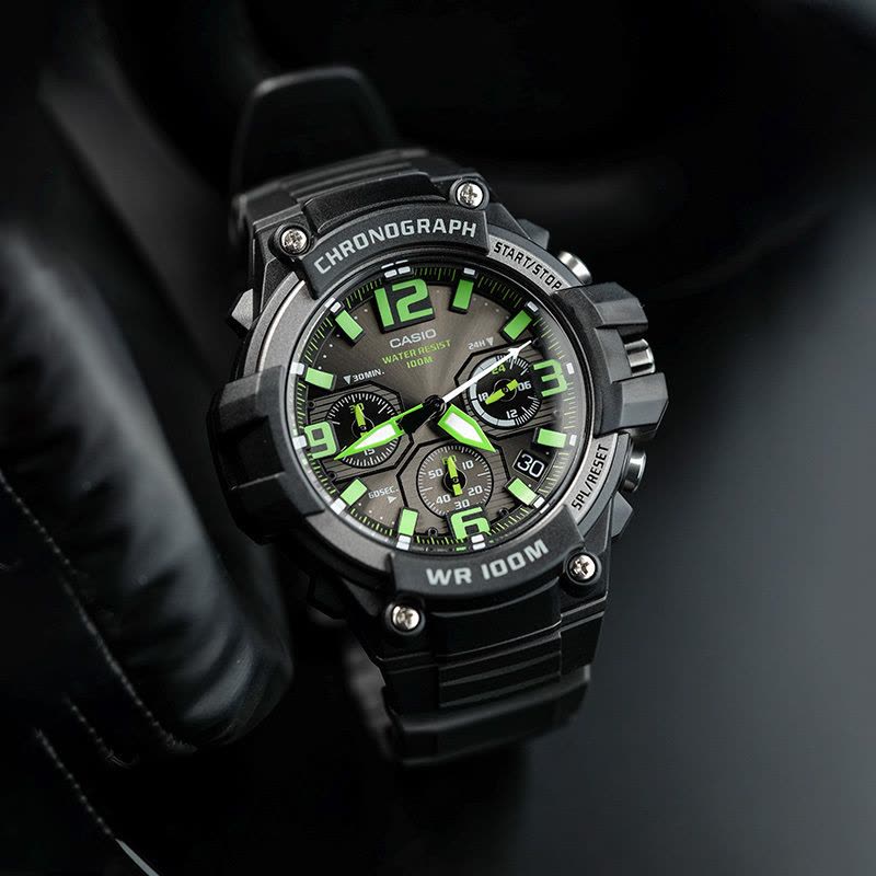 casio官方旗舰店卡西欧运动手表男 限量ins 运动防水潮流电子小黑表正品MCW-100 石英表男 学生手表男生礼物图片