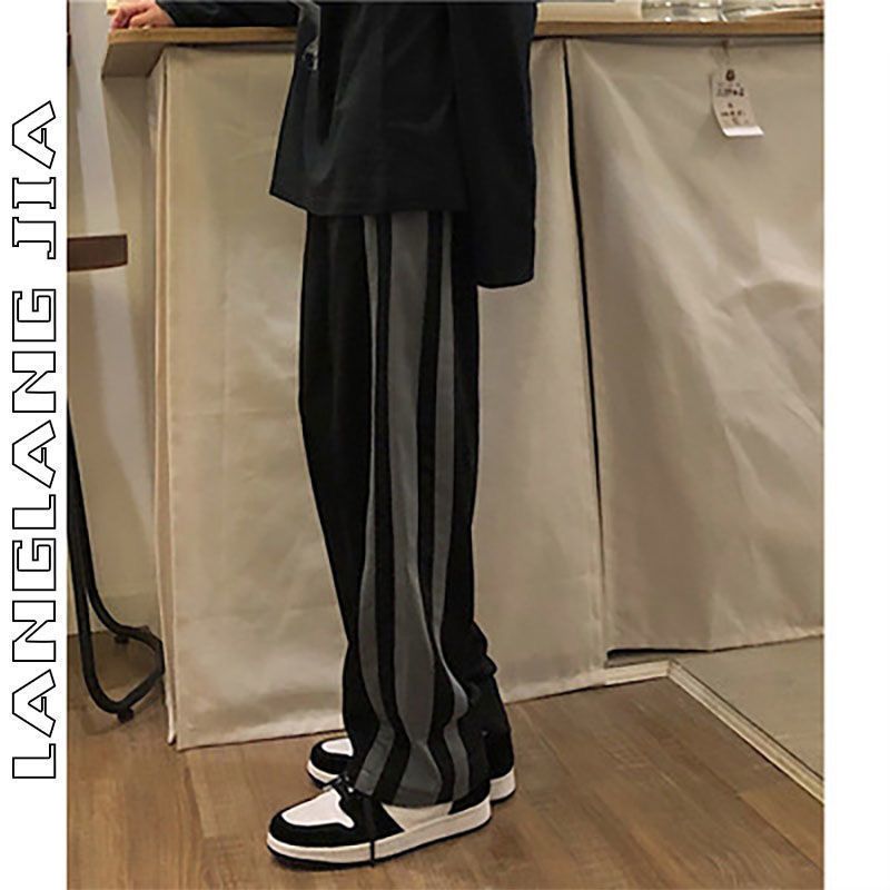 直筒裤女学生韩版宽松胖mm大码显瘦运动裤春夏休闲阔腿裤200斤