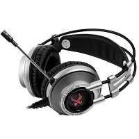 西伯利亚 K9 电竞游戏耳机头戴式usb7.1声道重低音七彩发光电脑耳麦绝地求生吃鸡 铁灰色