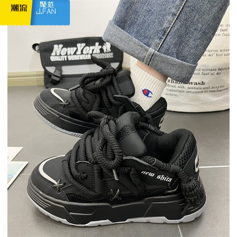 聚范ins风面包鞋男女同款潮牌小众情侣厚底复古休闲运动鞋轻便老爹鞋