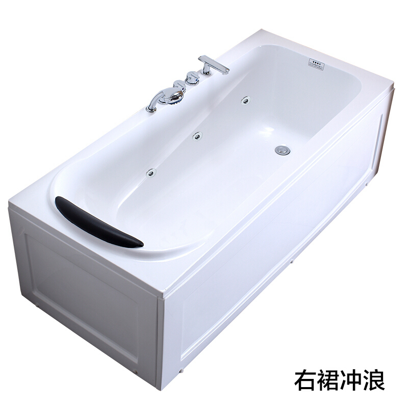浴缸按摩家用浴缸按摩裙边浴盆迷你豪华小户型加热裙边浴缸保温方形空缸波迷娜BOMINA