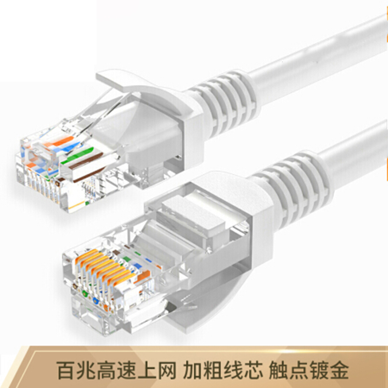 优族(youzu) 超五类网线 百兆网络连接线 超5类成品跳线 电脑宽带非屏蔽八芯双绞线 灰白色3米