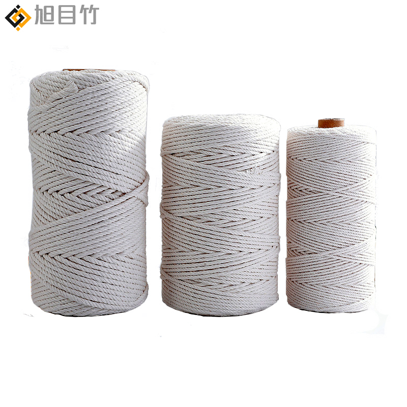 棉线三股线绳白色 4毫米100米 捆