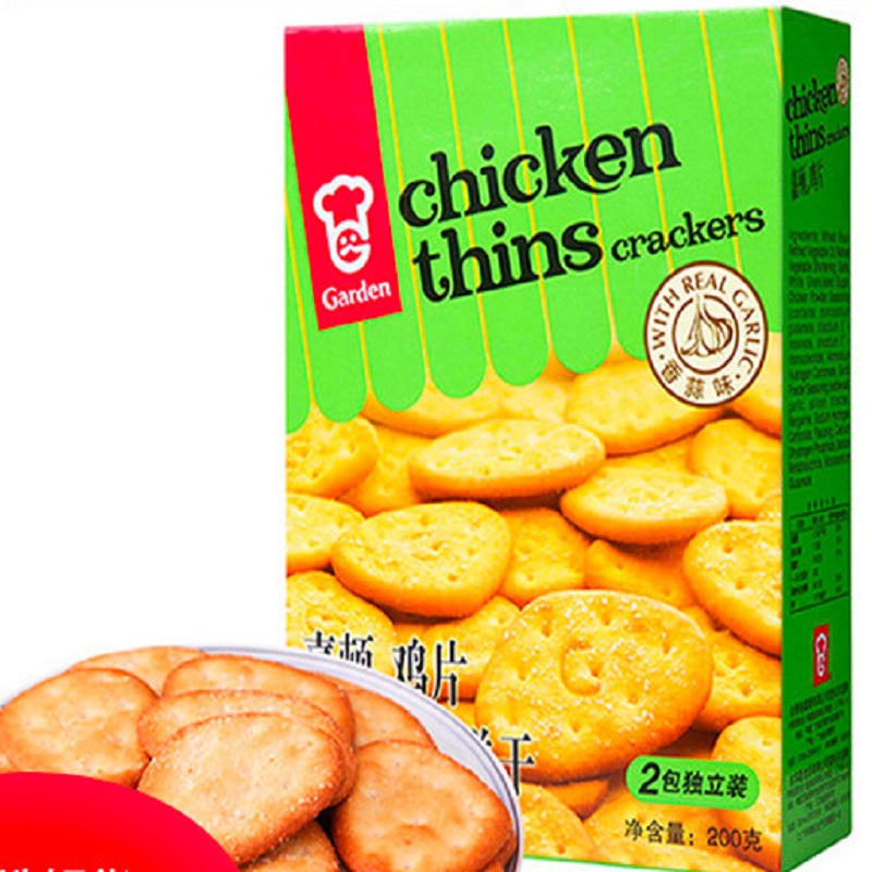 嘉顿garden鸡片香蒜鸡味饼干200g盒