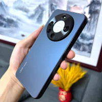 安美宝 华为mate60Pro手机壳Mate60钢化玻璃mate60磨砂防滑60pro+电镀边框男女个性款镜头保护壳